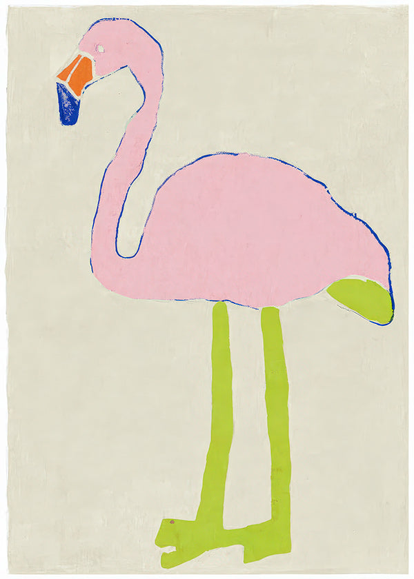 Roze flamingo kunstposter