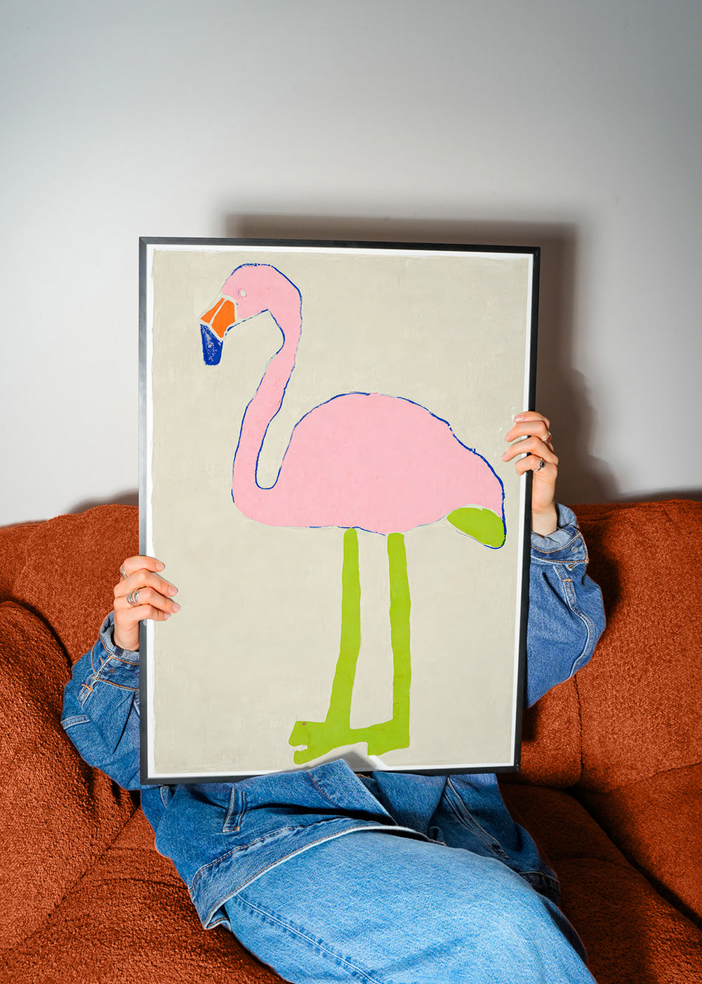 Roze flamingo kunstposter