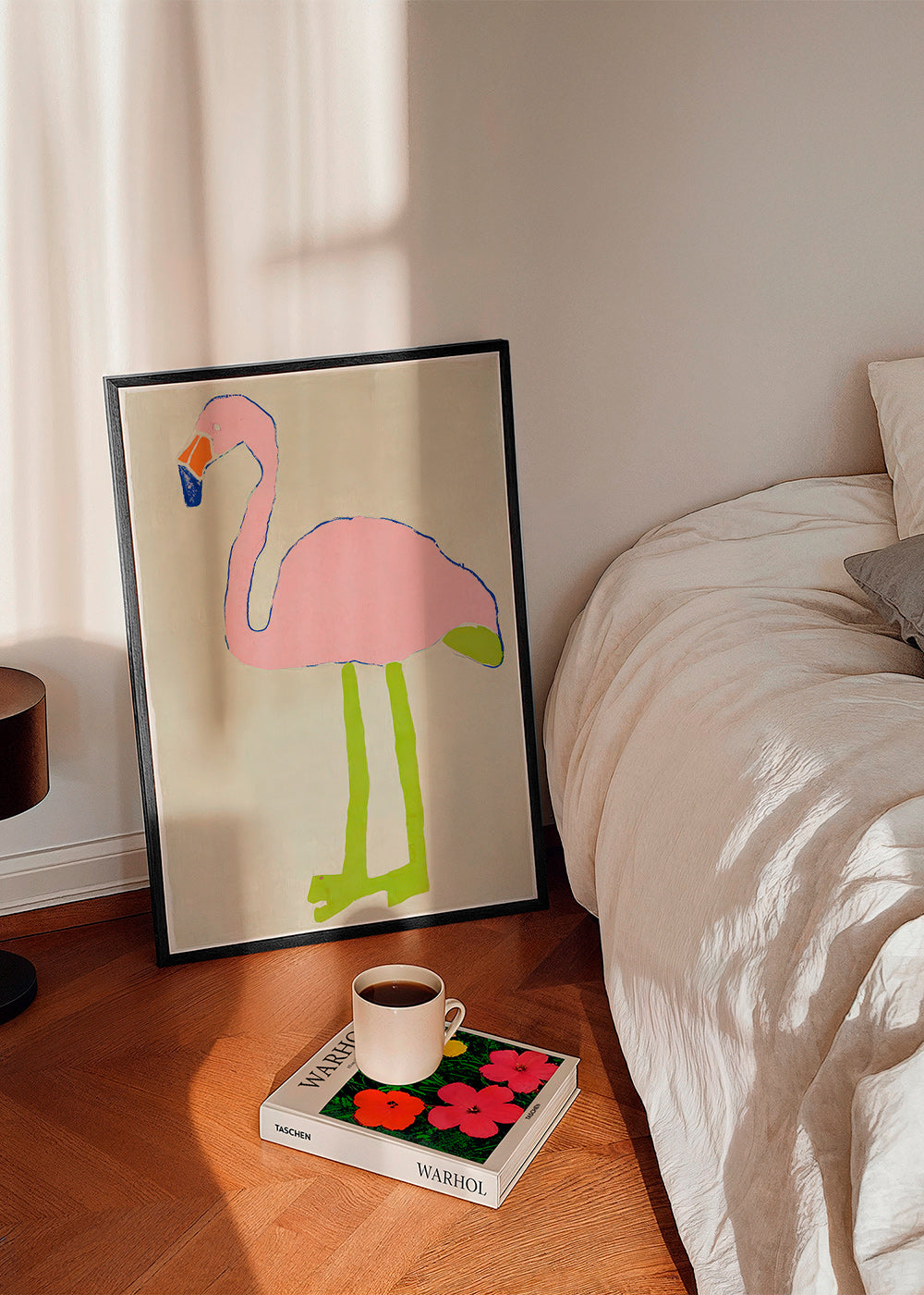 Roze flamingo kunstposter