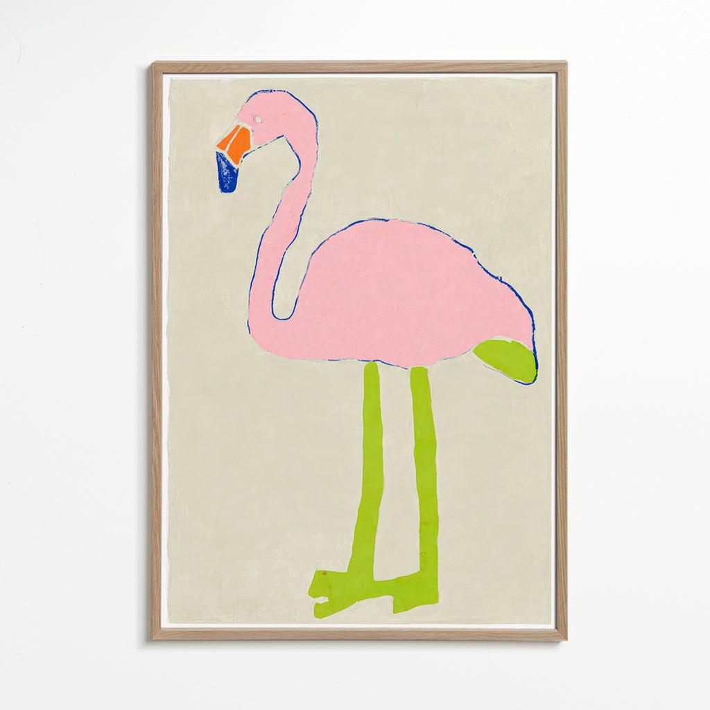 Roze flamingo kunstposter