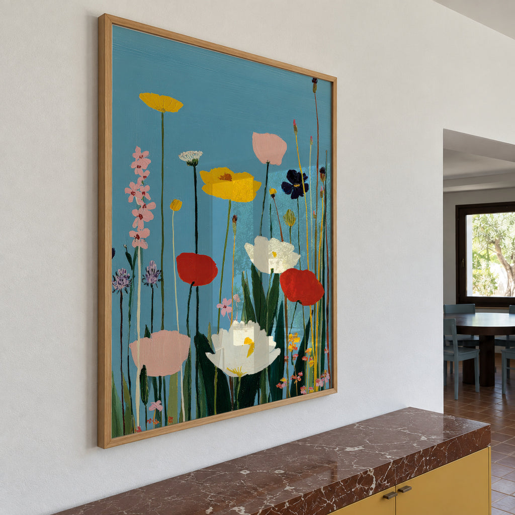 Summer Meadow - Framed poster in an interior