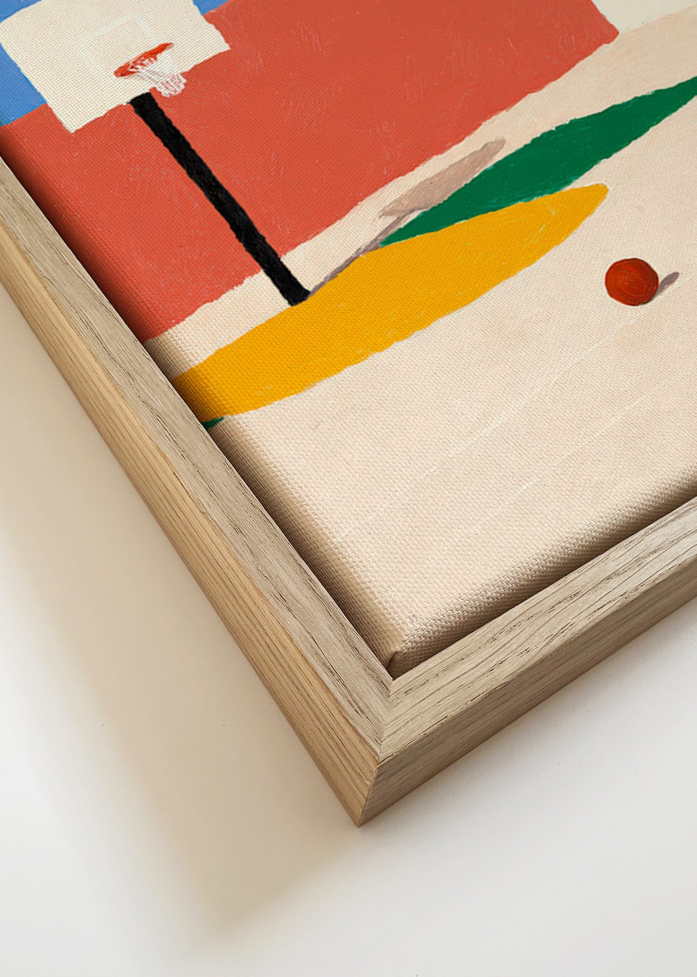 Sportkunst: minimalistisch veld met bal