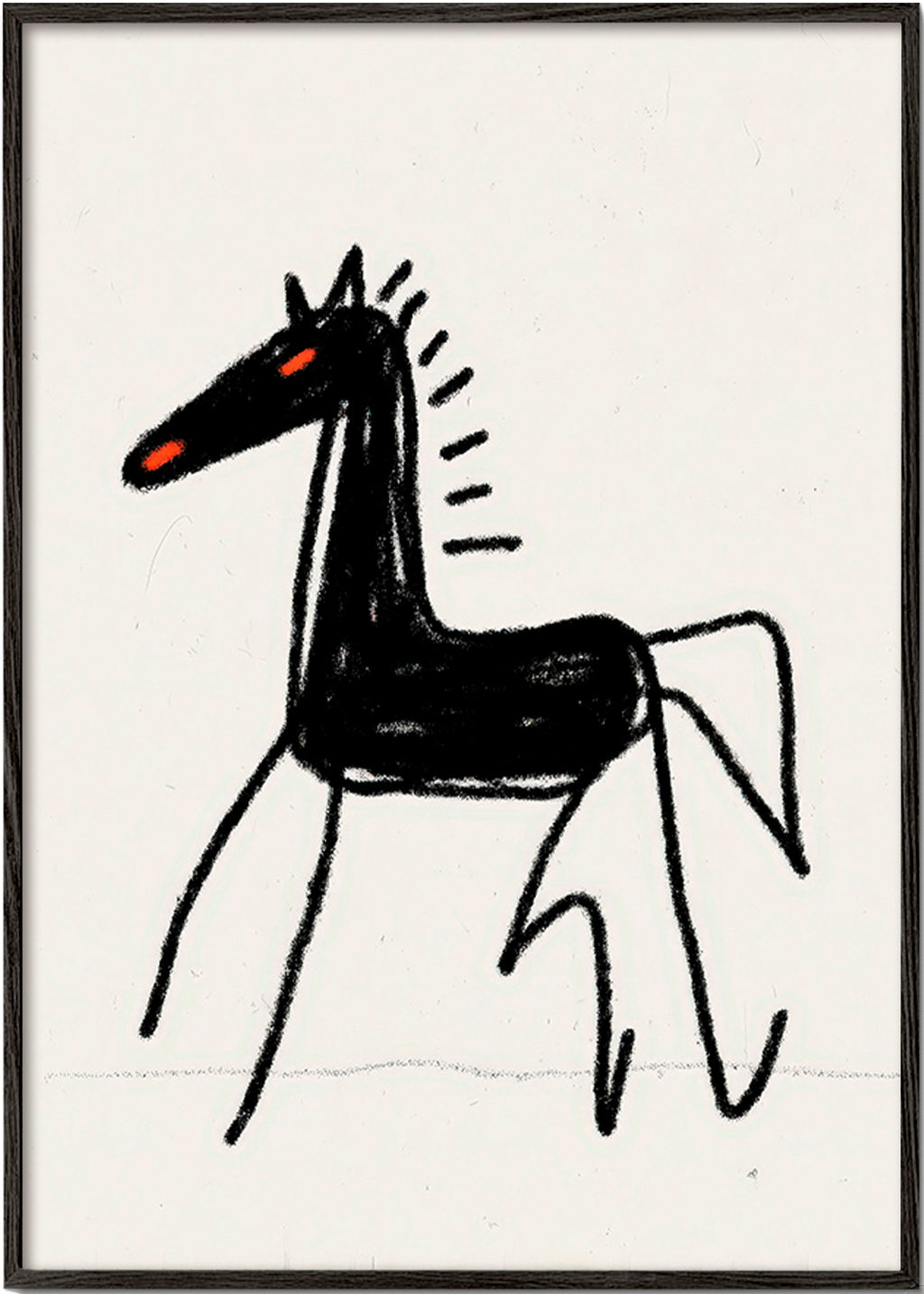 Schets zwart paard