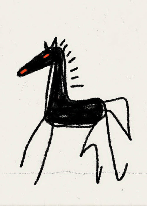 Schets zwart paard
