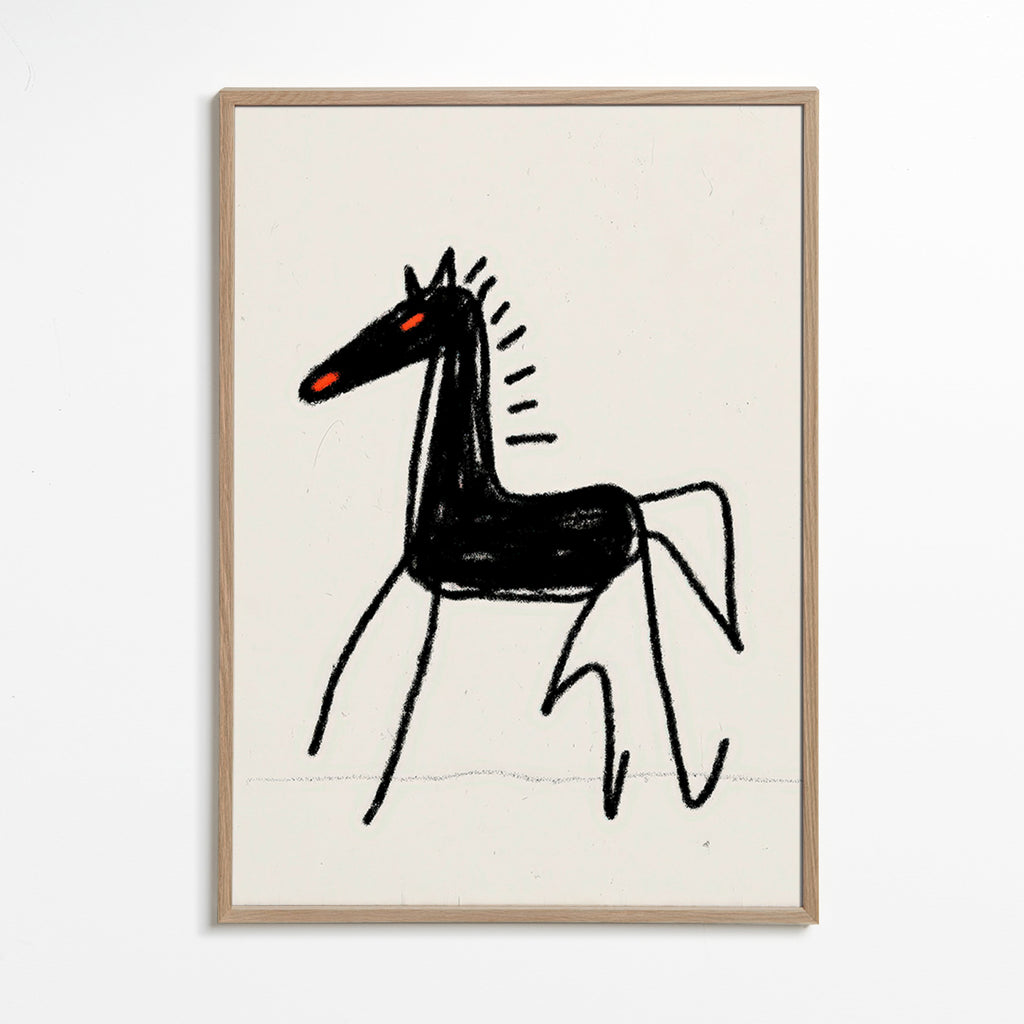 Schets zwart paard