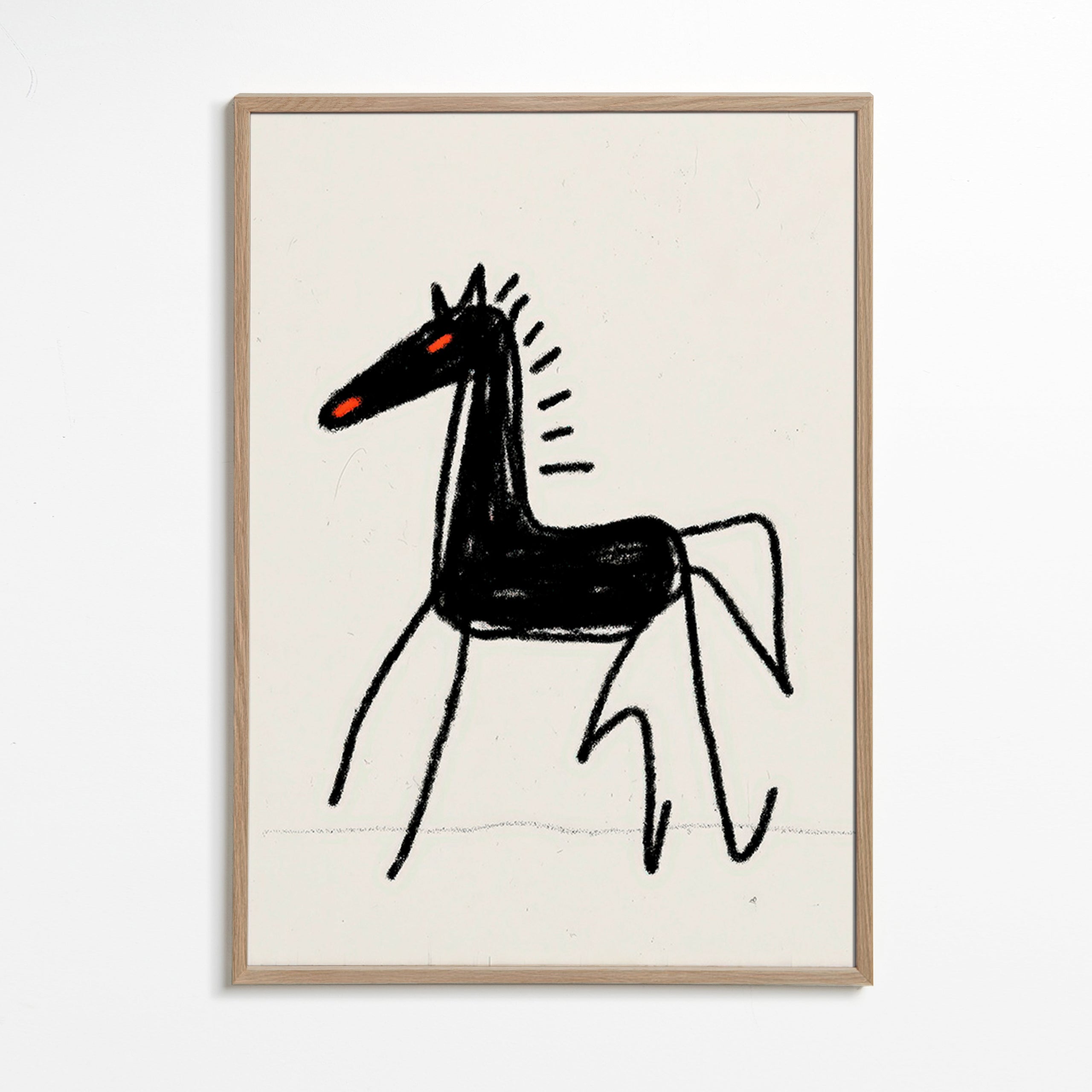 Schets zwart paard