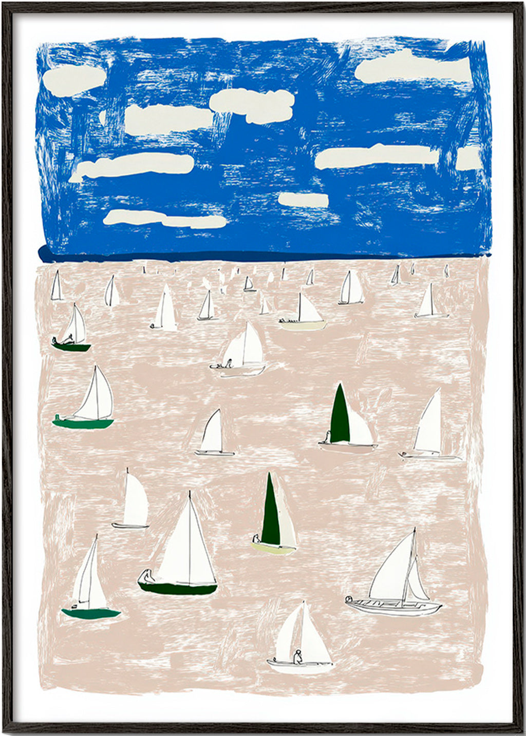 Landschap kunst met zeilboten