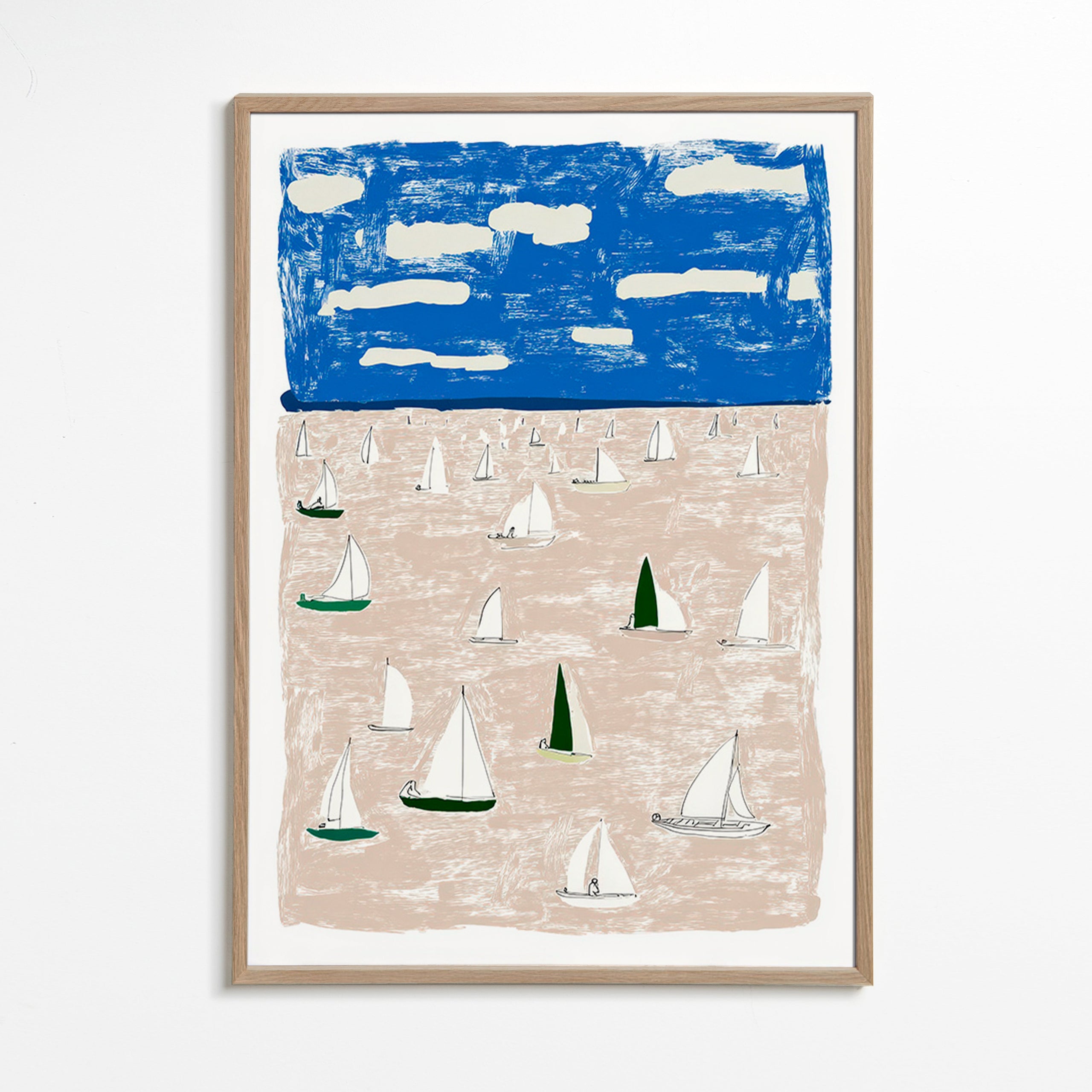 Landschap kunst met zeilboten