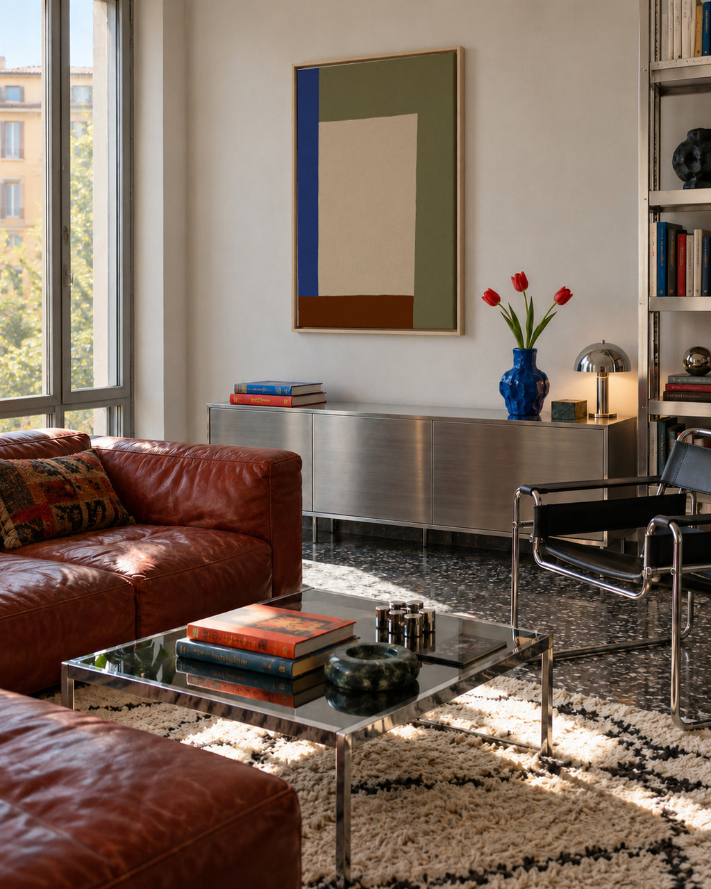 Quiet Shapes - Framed canvas in an interior