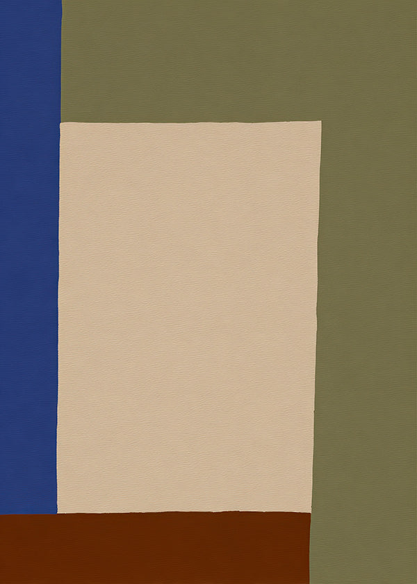 Geometrisch poster met beige rechthoek