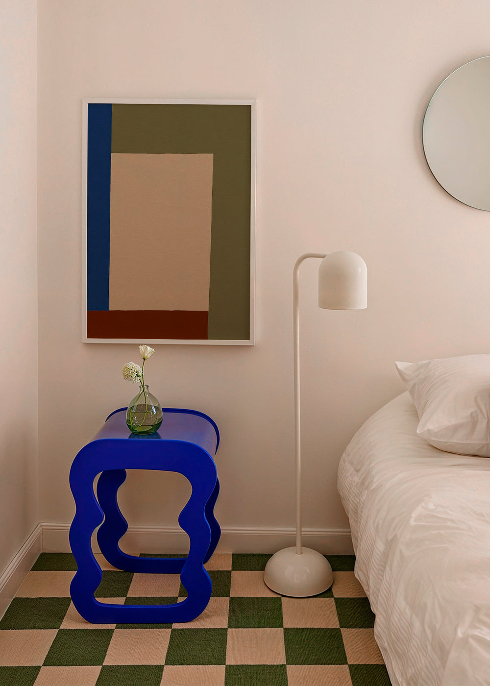 Geometrisch poster met beige rechthoek