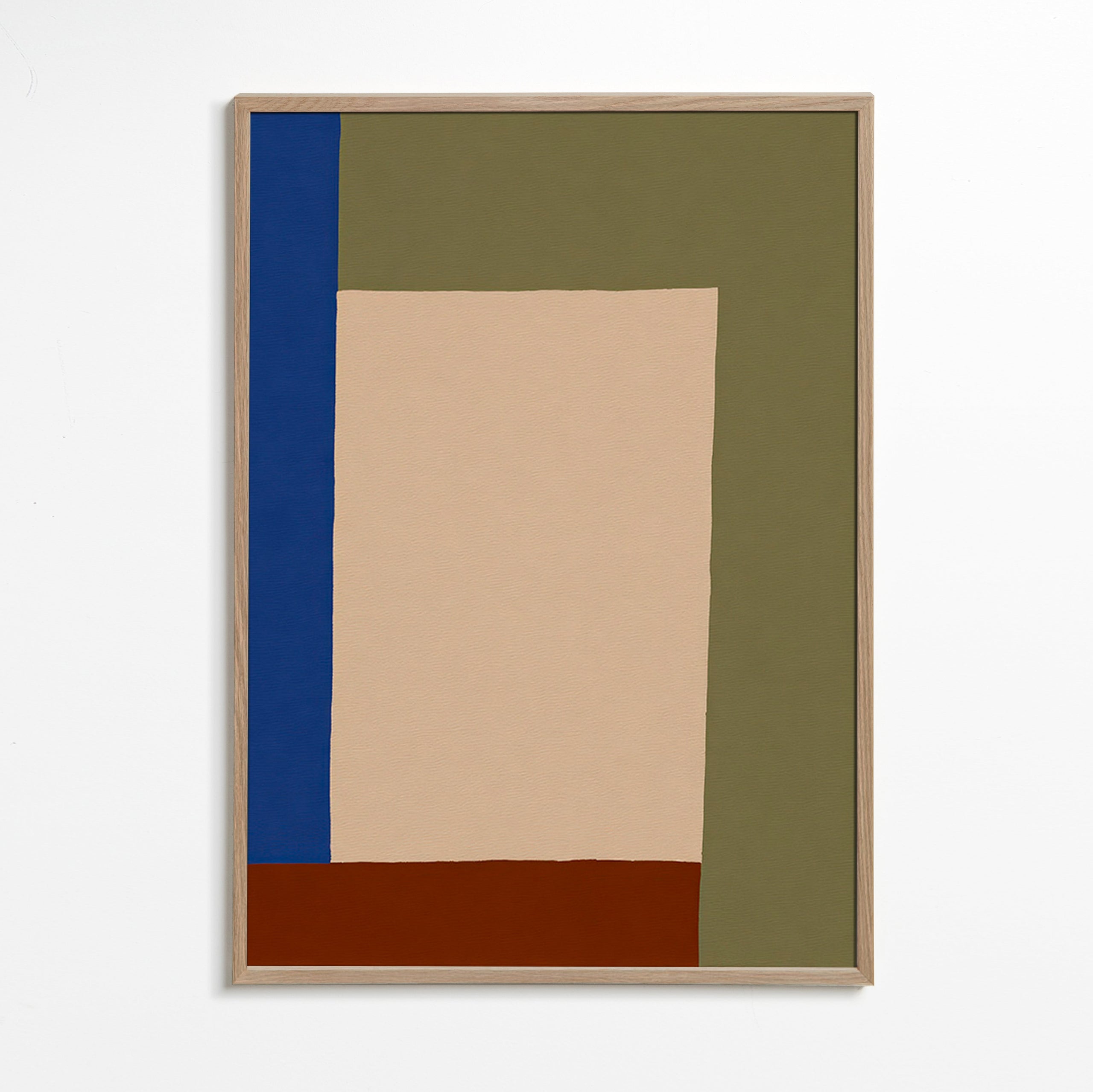 Geometrisch poster met beige rechthoek