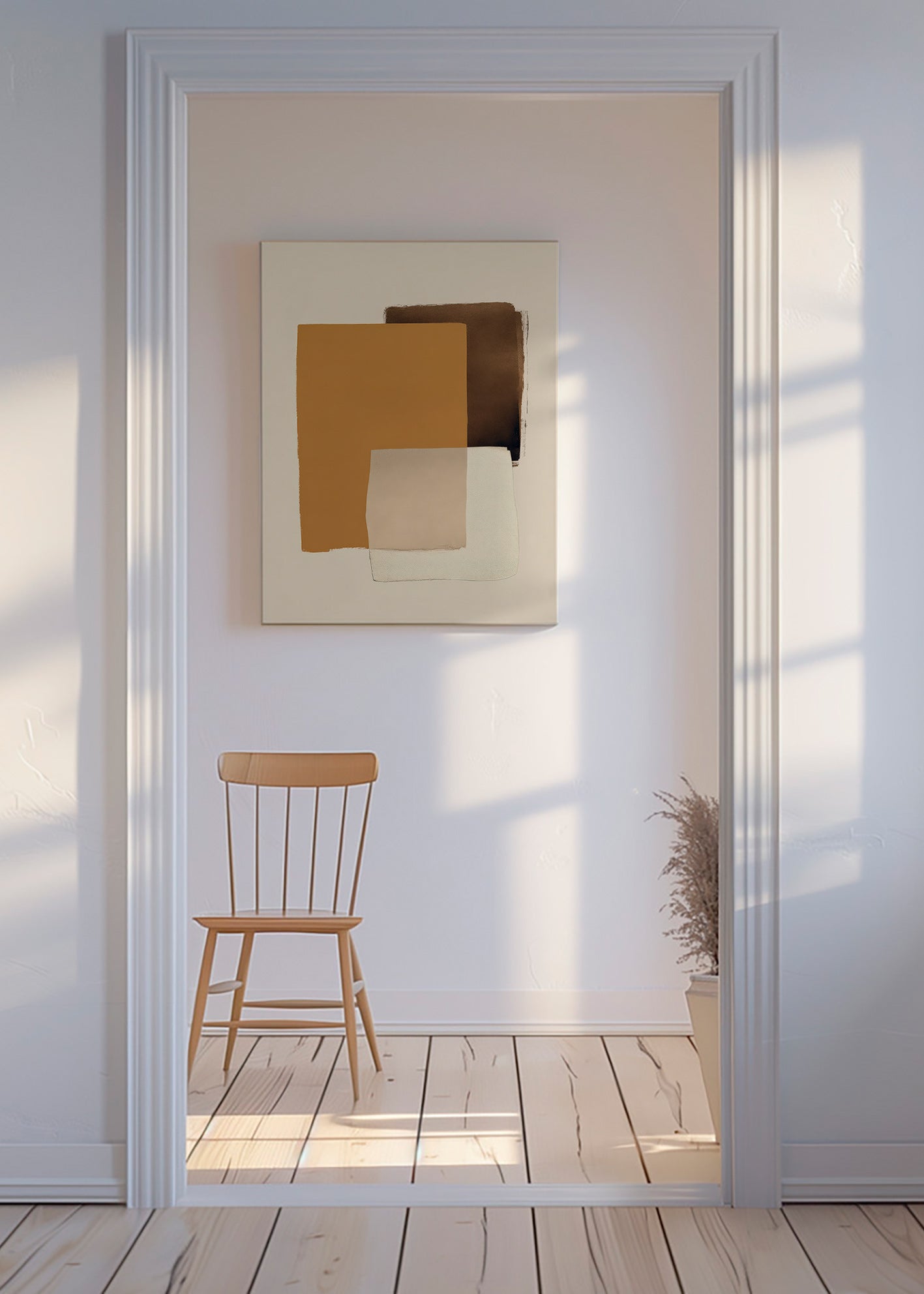 Abstract kunst met oker lagen