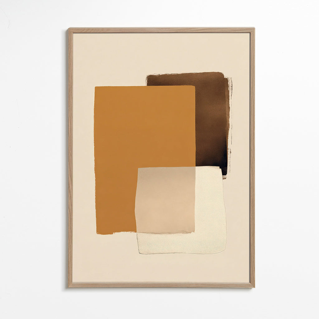 Abstract kunst met oker lagen