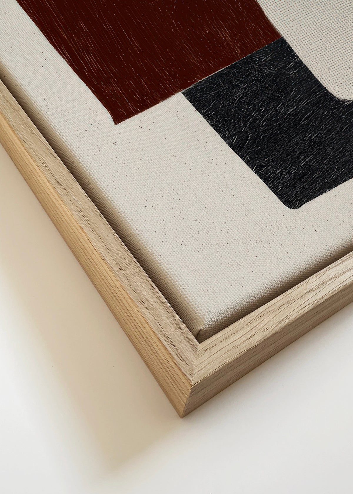 Burnt Shapes - Framed canvas detail