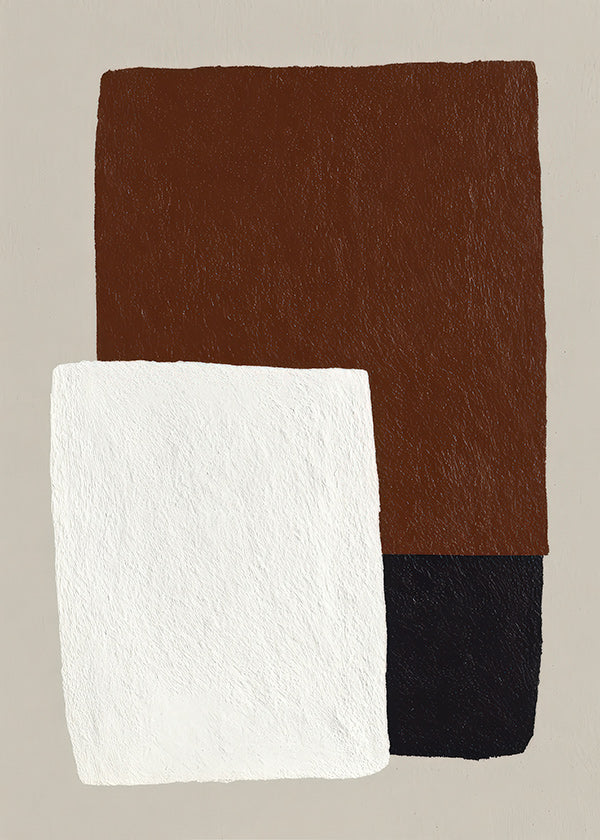 Minimalistisch ontwerp met bruine en witte blokken