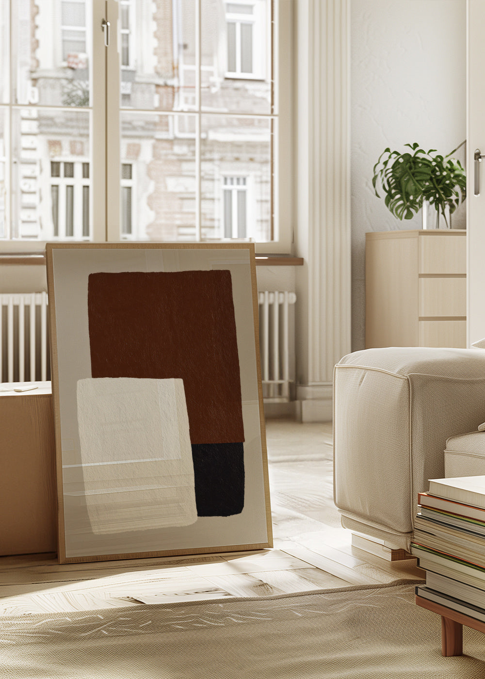 Espresso Blocks - Framed poster in an interior