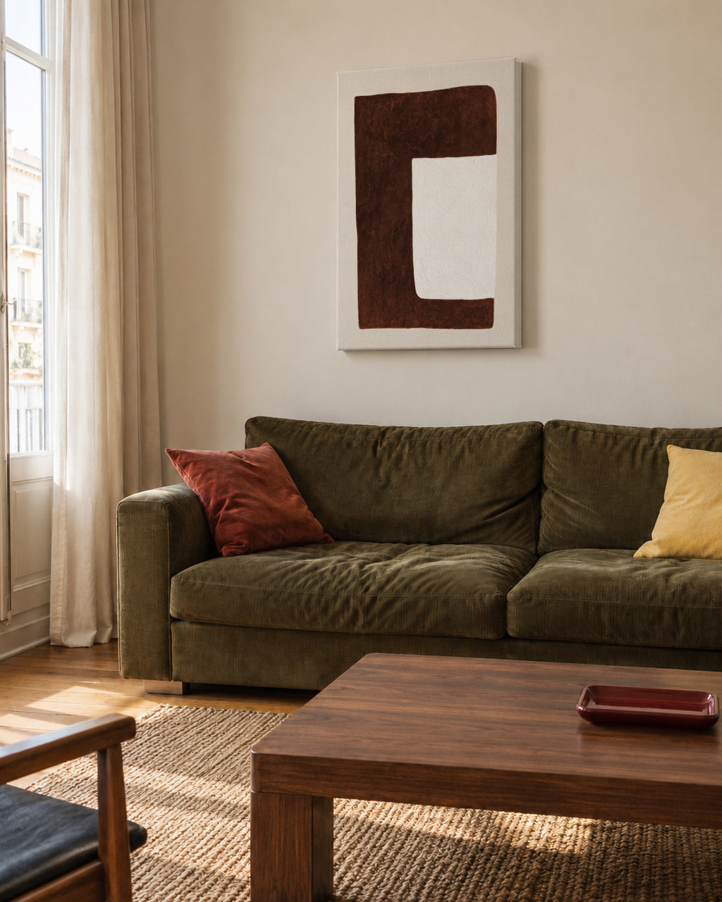 Chocolate Form - Unframed canvas in an interior