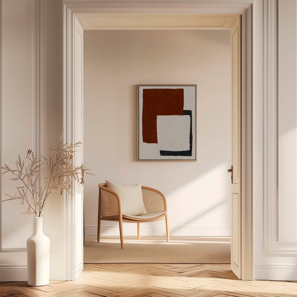 Abstracte poster met Rust-blokken