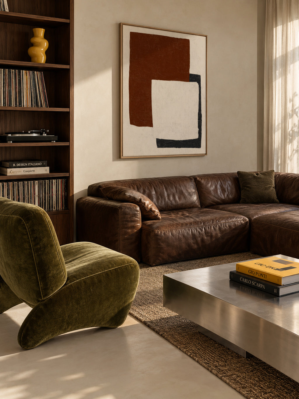 Rust Composition - Framed canvas in an interior