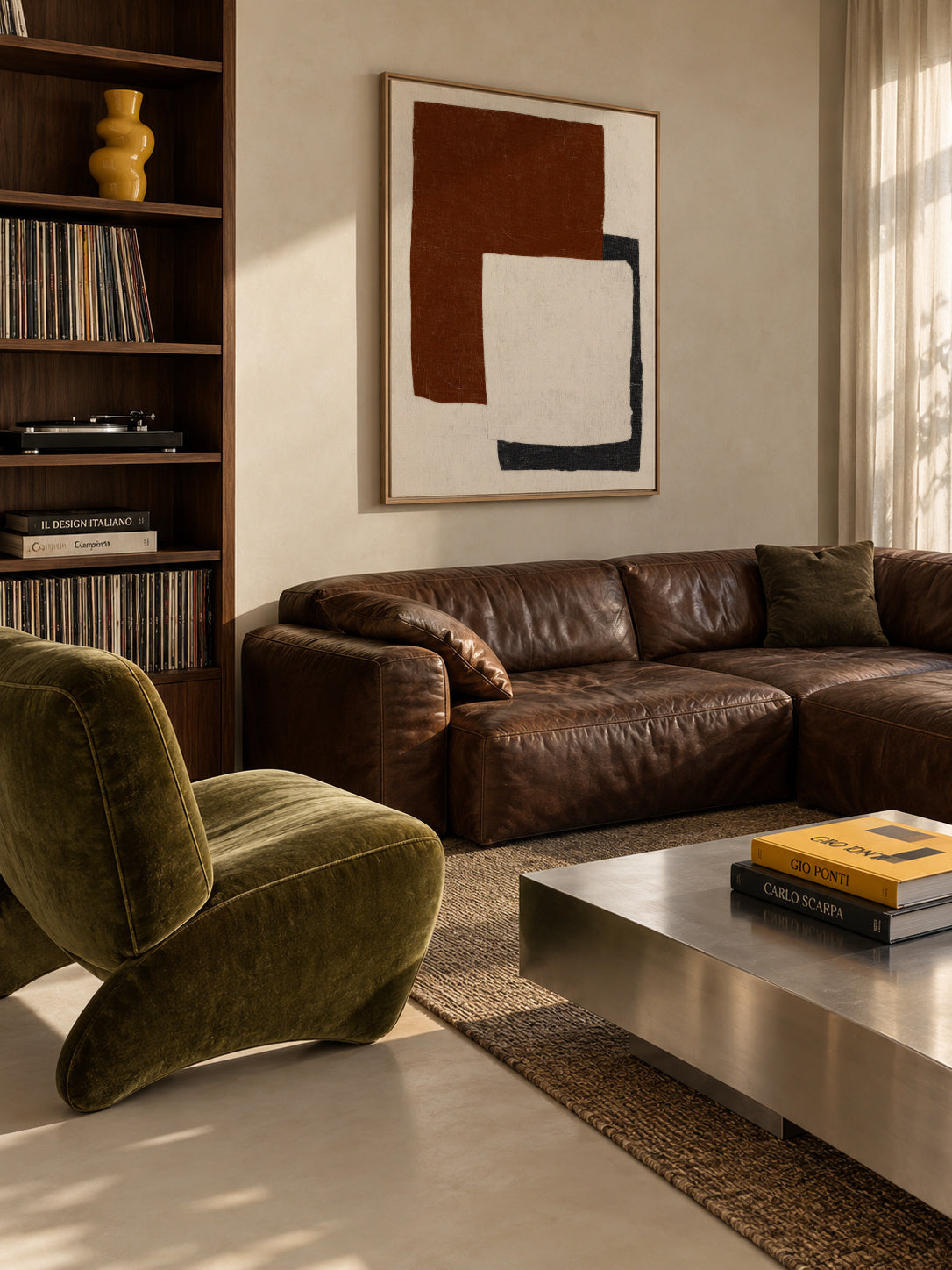 Rust Composition - Framed canvas in an interior