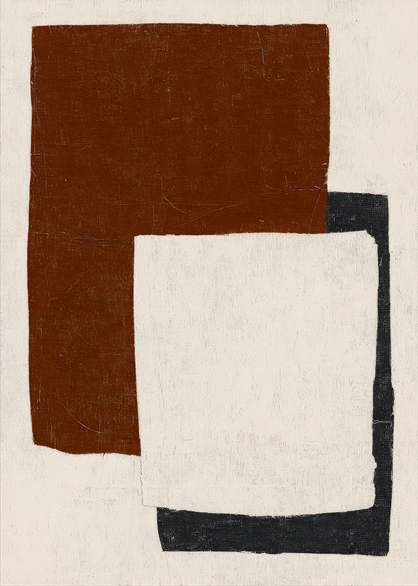 Abstracte poster met Rust-blokken