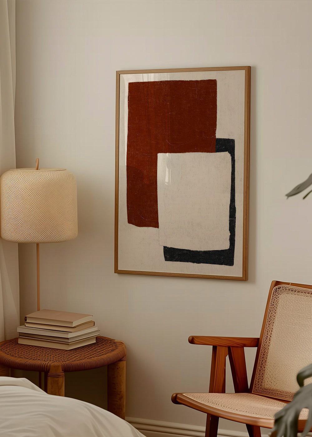 Abstracte poster met Rust-blokken