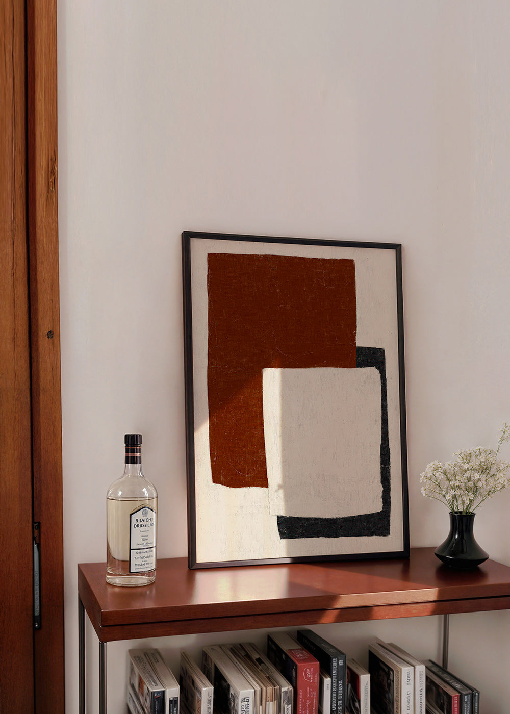 Abstracte poster met Rust-blokken