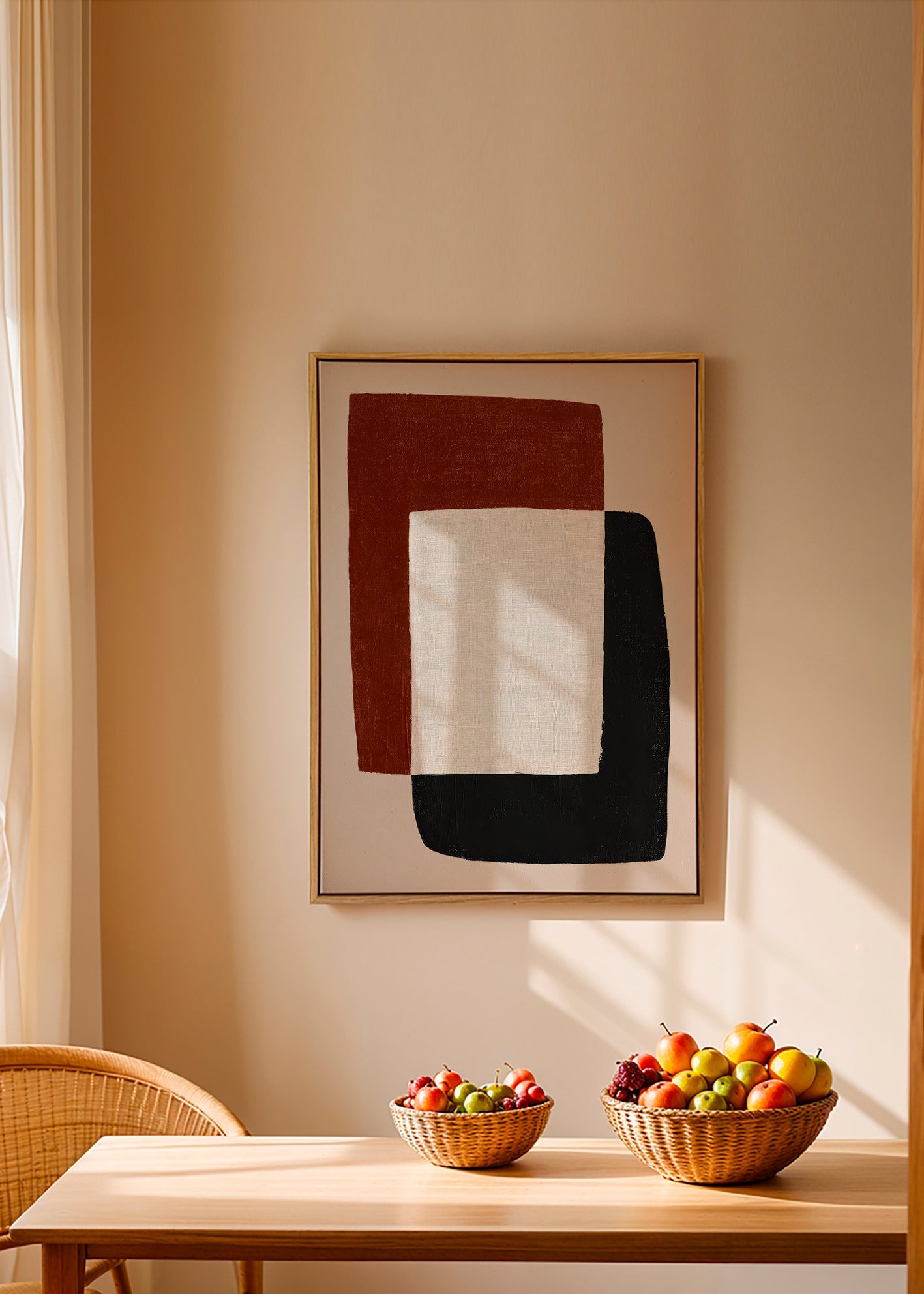 Minimalistische poster met overlappende vormen