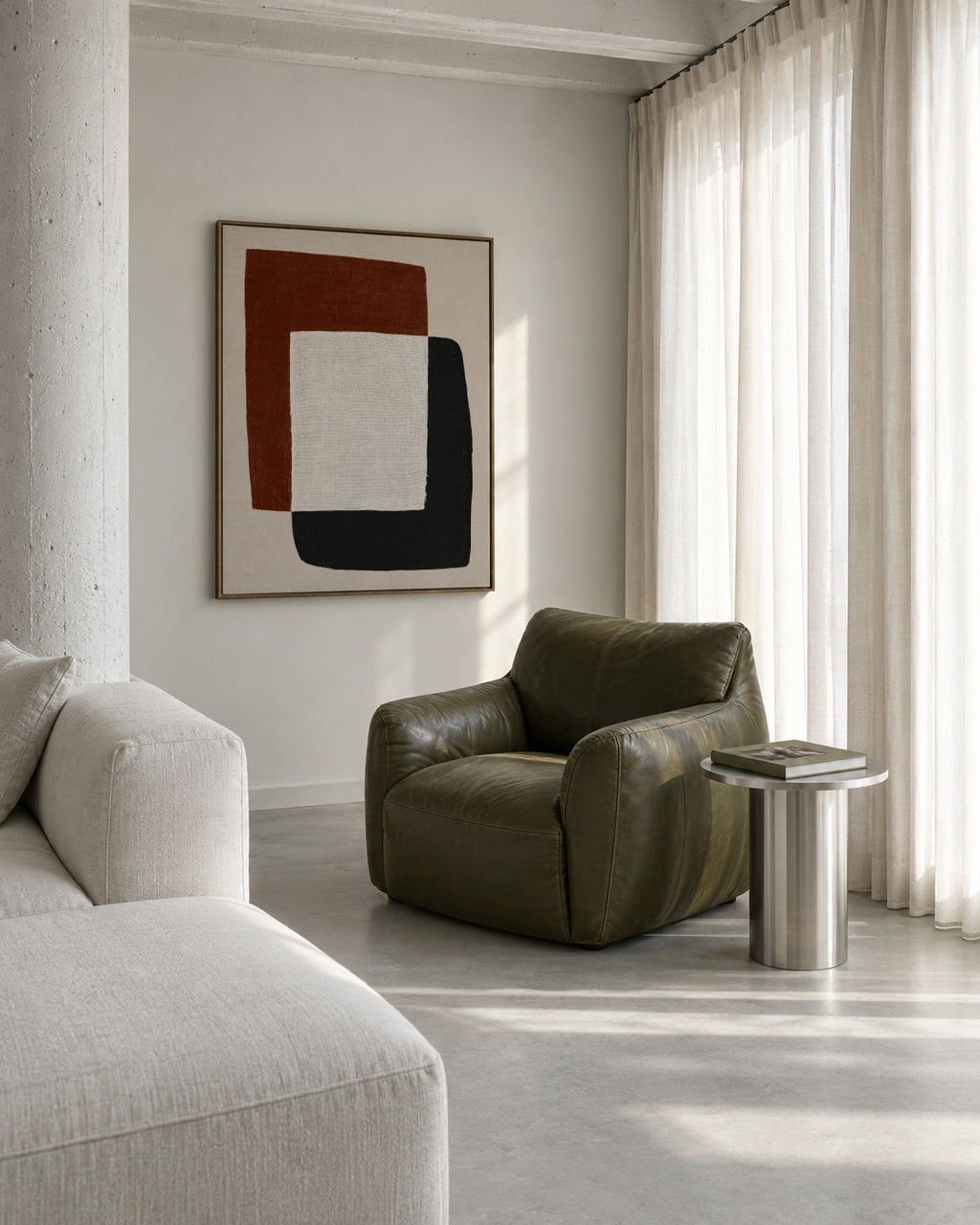 Soft Contrast - Framed canvas in an interior