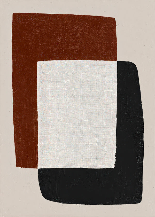 Minimalistische poster met overlappende vormen
