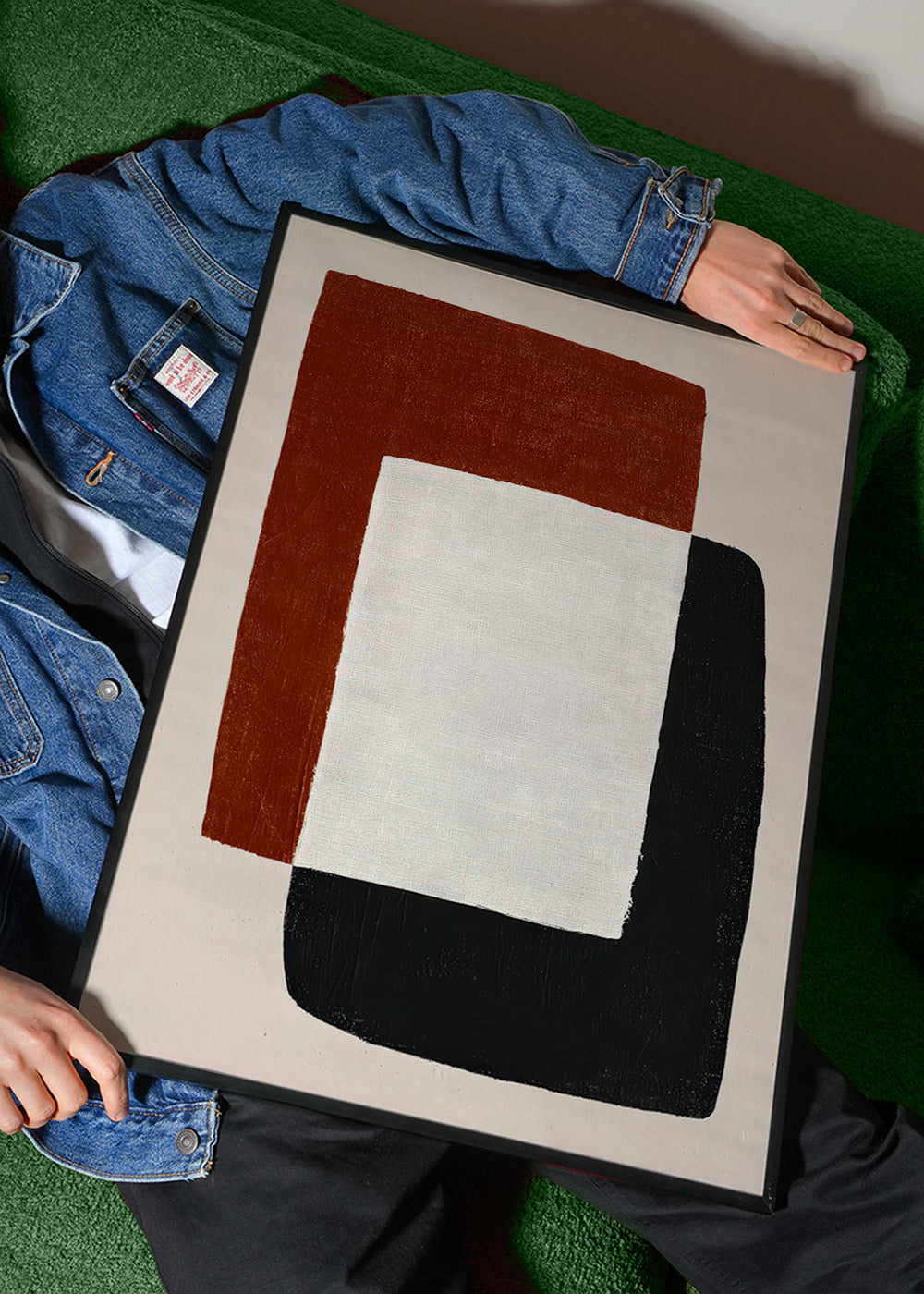 Minimalistische poster met overlappende vormen