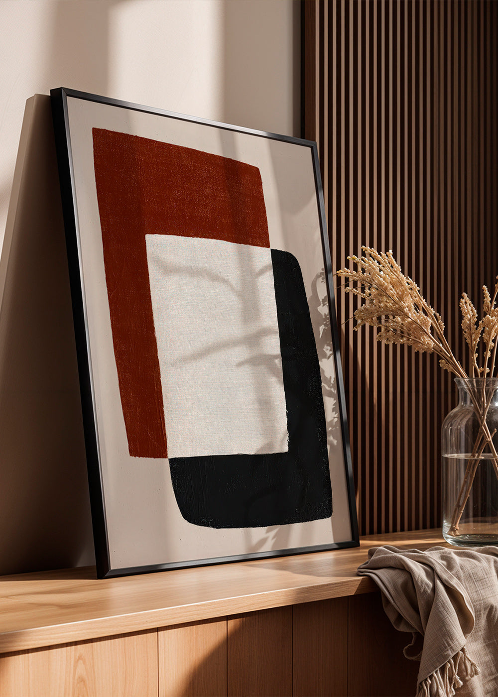 Minimalistische poster met overlappende vormen