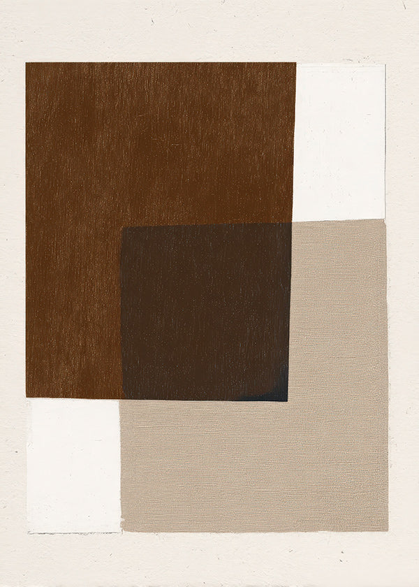 Minimalistisch design met aardse overlappende blokken