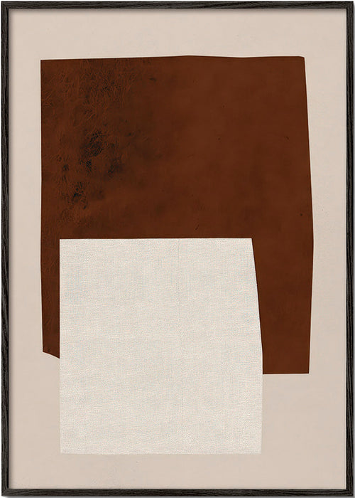 Minimalistisch ontwerp met bruine en crèmekleurige vormen
