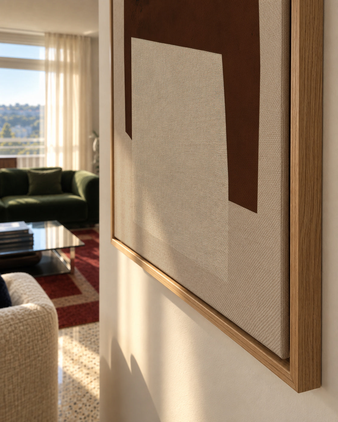 Brown Horizon - Framed canvas detail