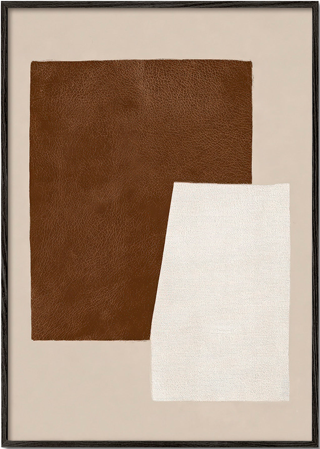 Abstract kunstwerk met bruine en crèmetexturen