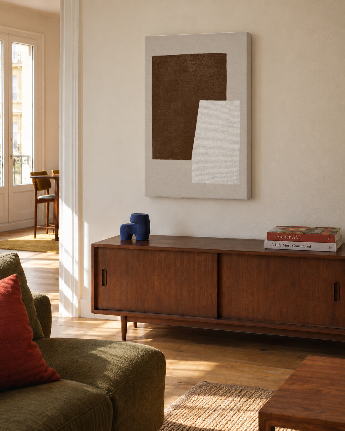 Sand Texture - Unframed canvas in an interior