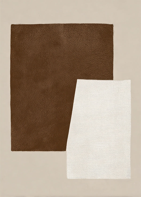 Abstract kunstwerk met bruine en crèmetexturen