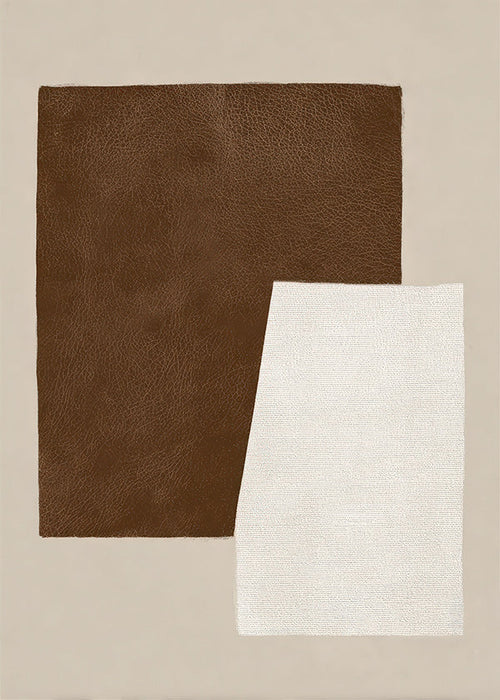 Abstract kunstwerk met bruine en crèmetexturen
