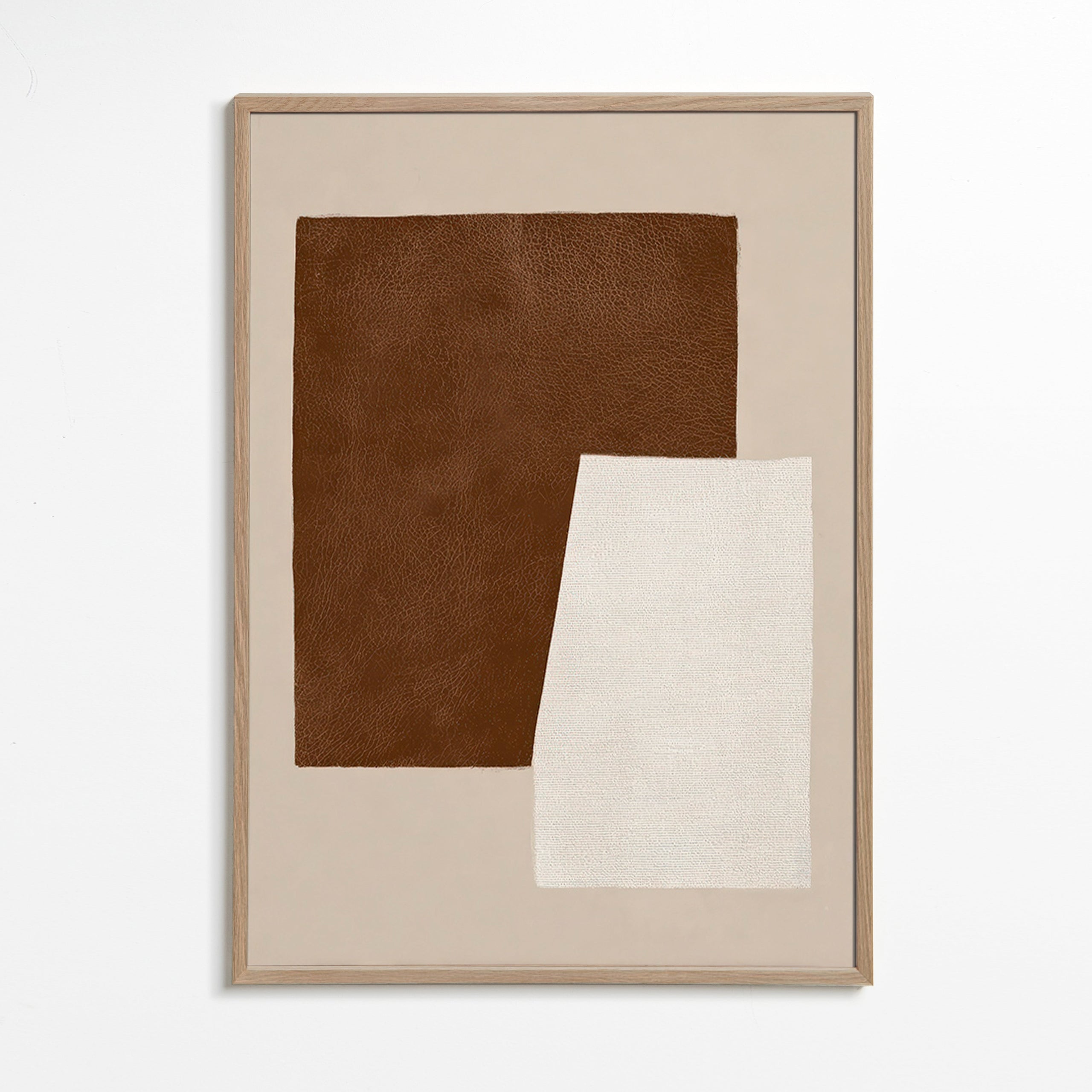 Abstract kunstwerk met bruine en crèmetexturen
