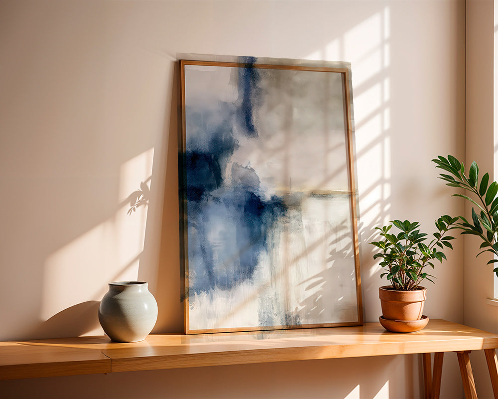 Abstract kunst Blauwe nevel