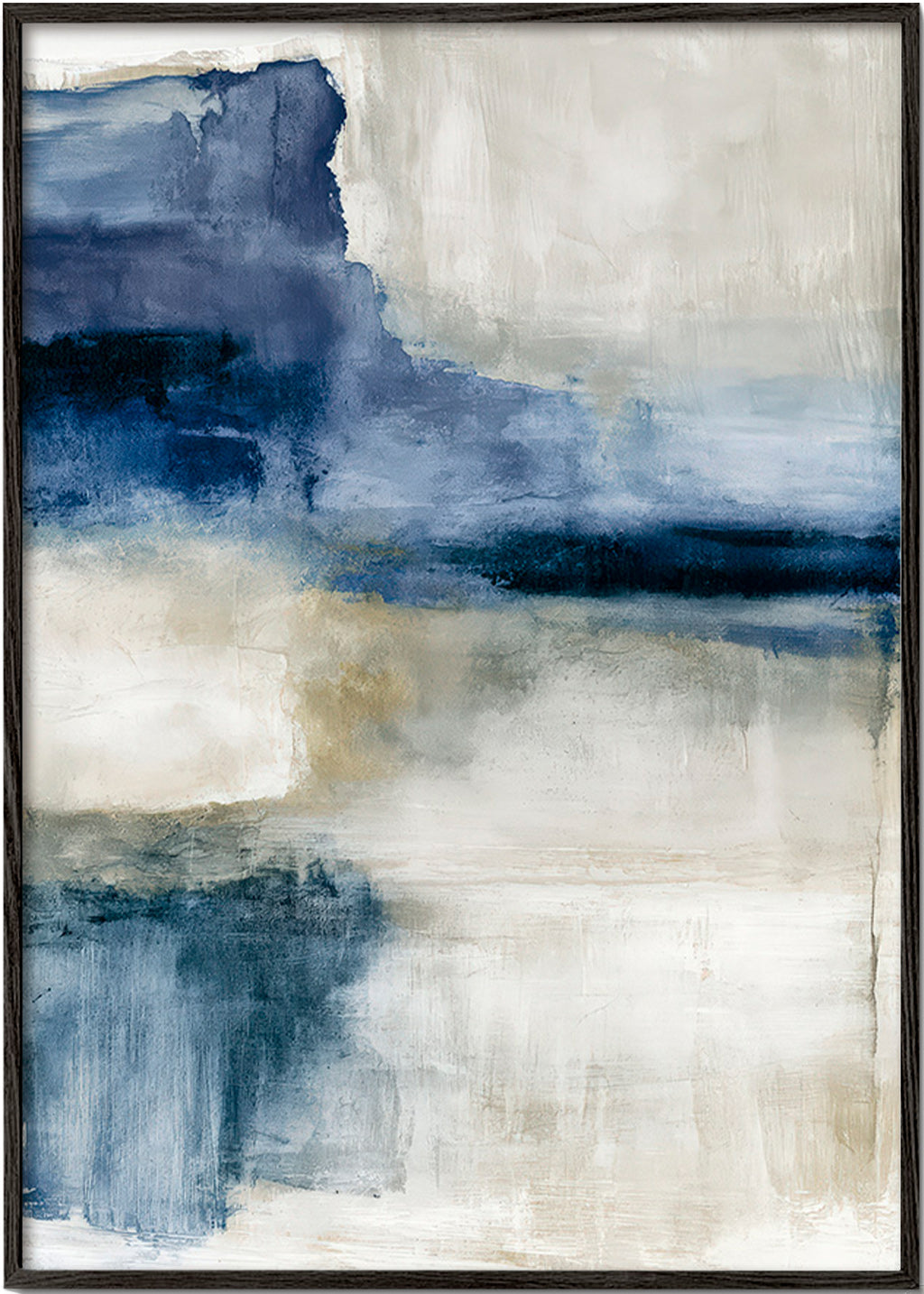 Abstracte poster: meer in nevel