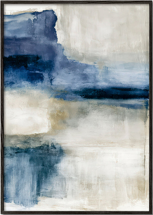 Abstracte poster: meer in nevel