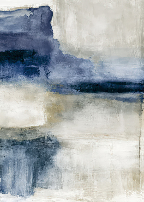 Abstracte poster: meer in nevel