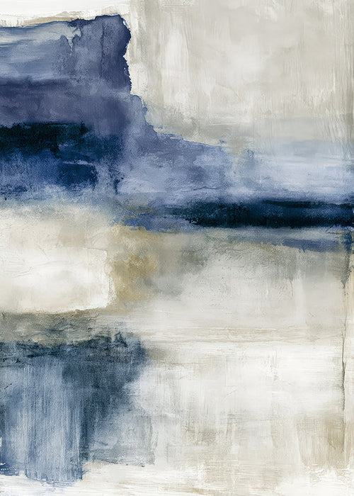 Abstracte poster: meer in nevel