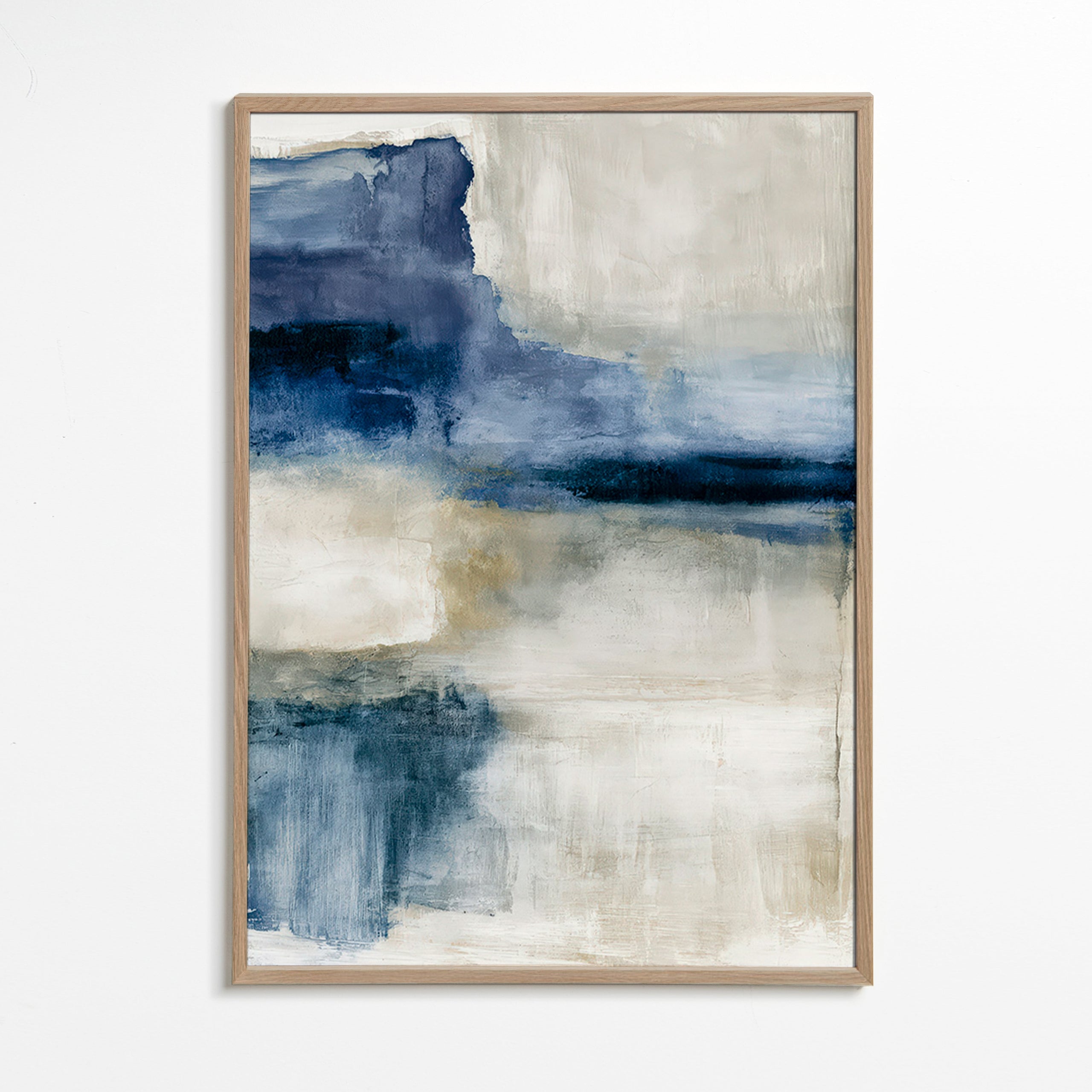 Abstracte poster: meer in nevel