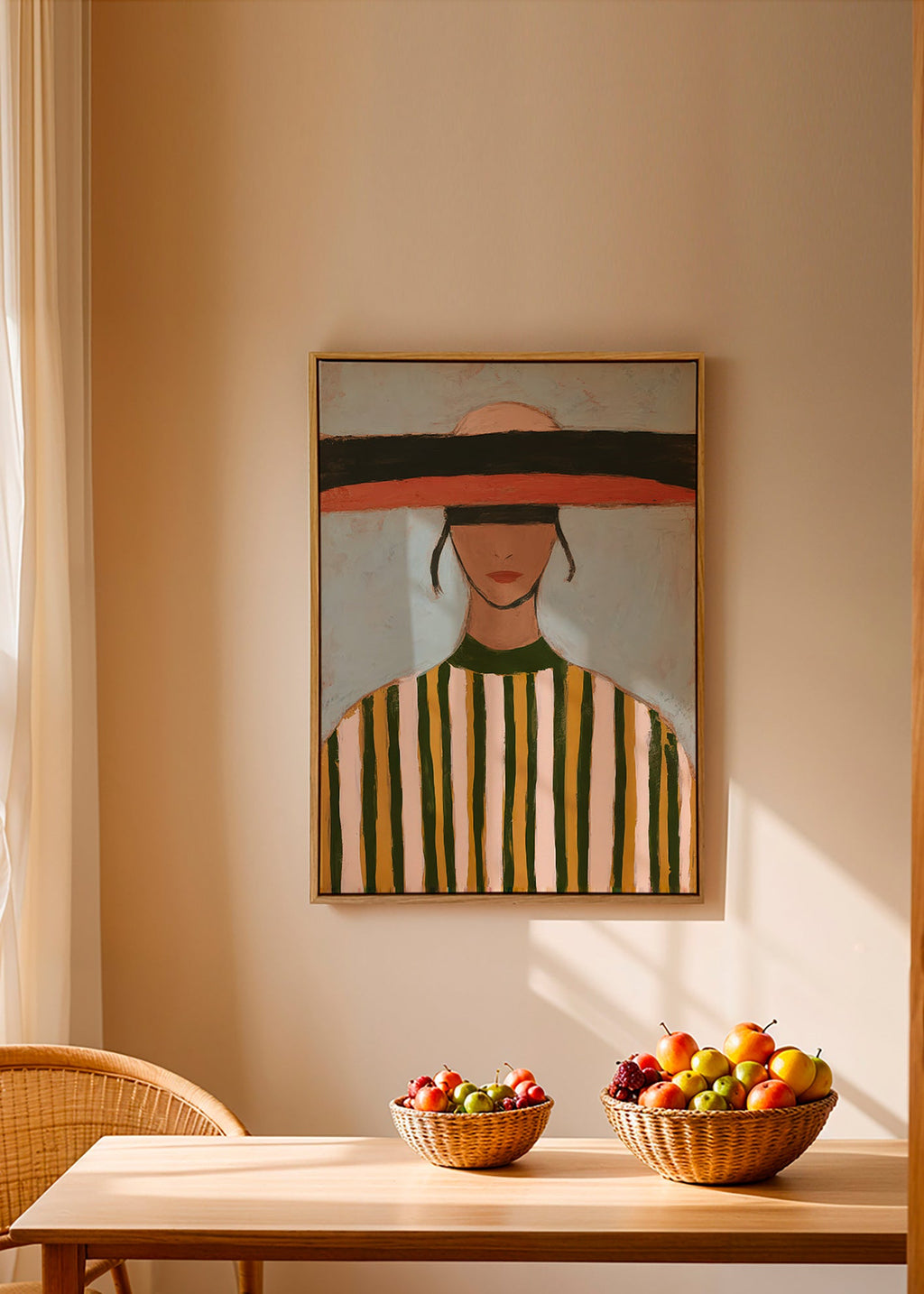 Illustratie van figuur met brede randhoed