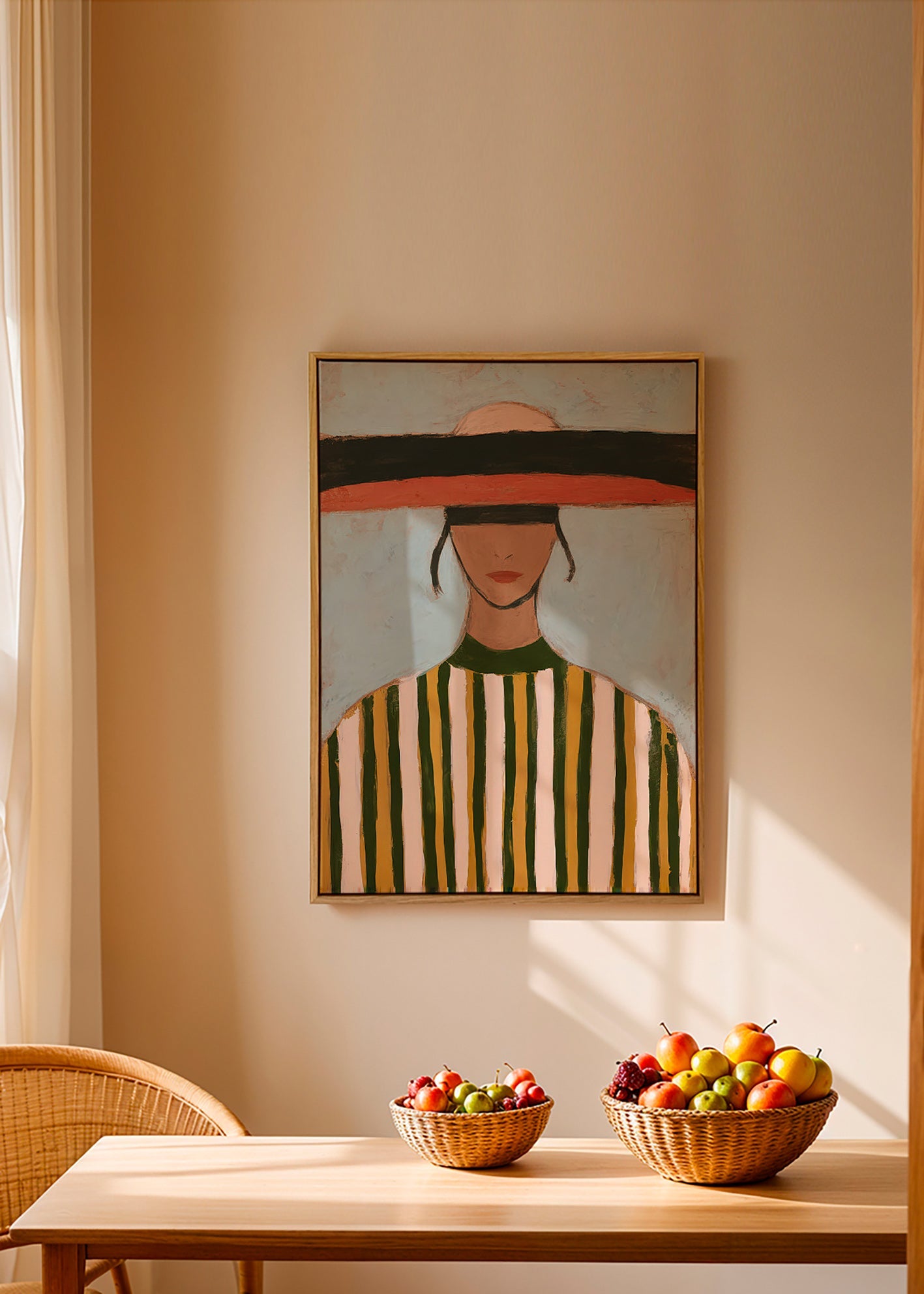 Illustratie van figuur met brede randhoed