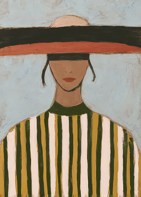 Illustratie van figuur met brede randhoed